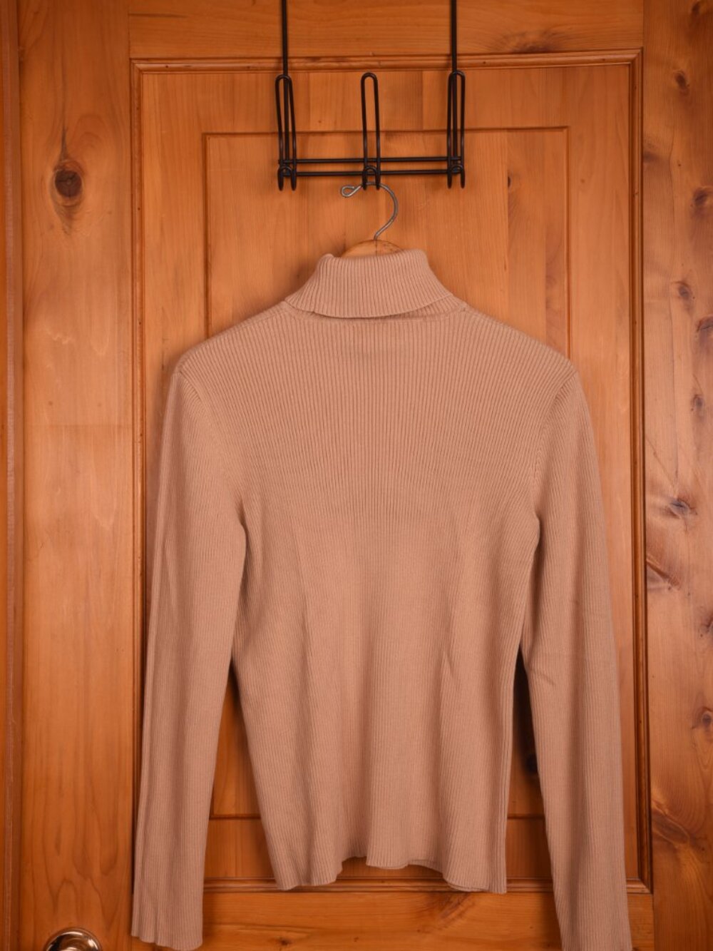 Lauren Ralph Lauren Camel Tan Ribbed 100% Cotton Turtleneck Sweater - Size Large - Picture 5 of 10
